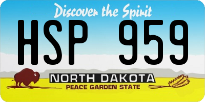 ND license plate HSP959