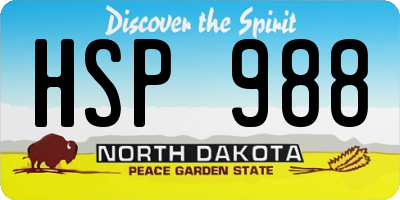 ND license plate HSP988