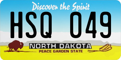 ND license plate HSQ049