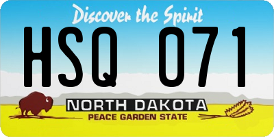 ND license plate HSQ071
