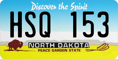 ND license plate HSQ153