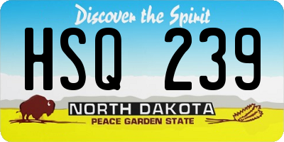 ND license plate HSQ239