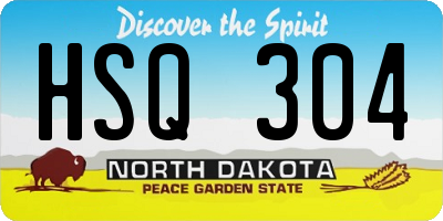 ND license plate HSQ304