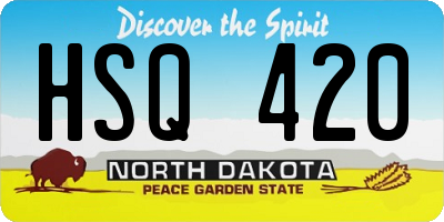 ND license plate HSQ420