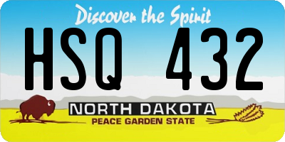 ND license plate HSQ432