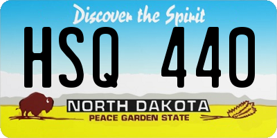 ND license plate HSQ440