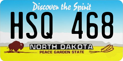 ND license plate HSQ468