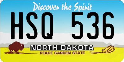 ND license plate HSQ536