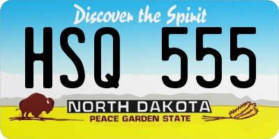 ND license plate HSQ555