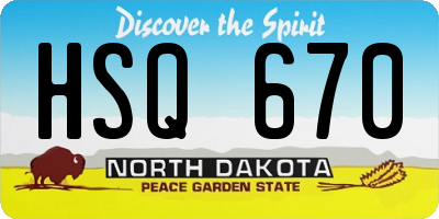 ND license plate HSQ670
