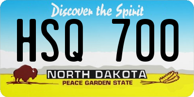 ND license plate HSQ700