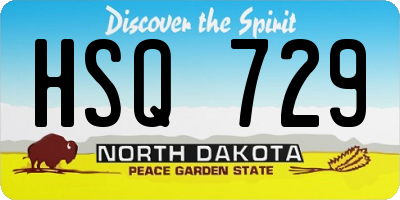 ND license plate HSQ729