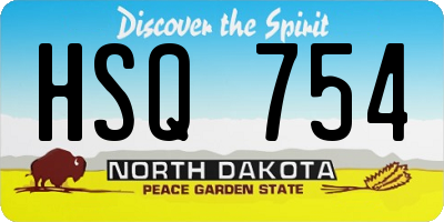 ND license plate HSQ754