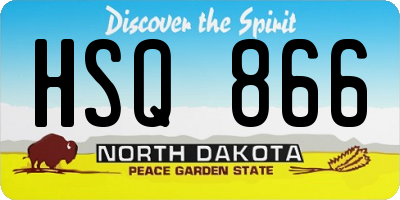 ND license plate HSQ866