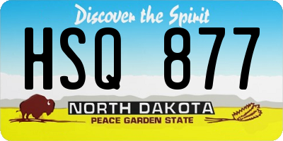 ND license plate HSQ877