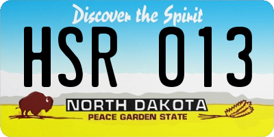 ND license plate HSR013
