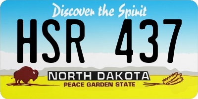 ND license plate HSR437
