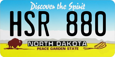 ND license plate HSR880