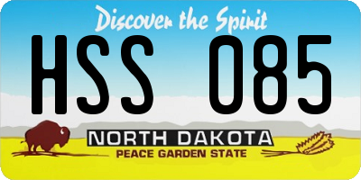 ND license plate HSS085