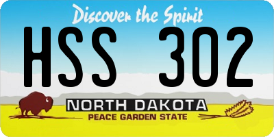 ND license plate HSS302