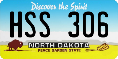 ND license plate HSS306