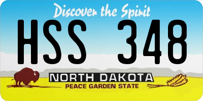 ND license plate HSS348