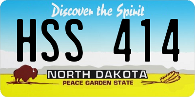 ND license plate HSS414