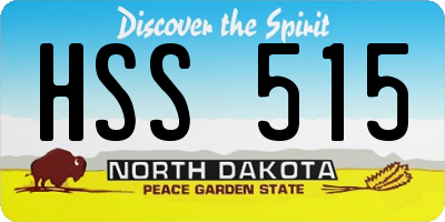 ND license plate HSS515