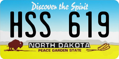 ND license plate HSS619