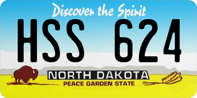 ND license plate HSS624