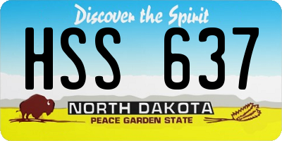 ND license plate HSS637