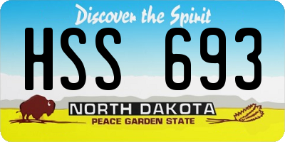 ND license plate HSS693