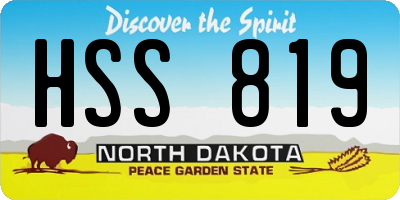 ND license plate HSS819