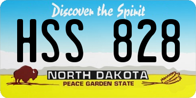 ND license plate HSS828