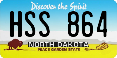 ND license plate HSS864