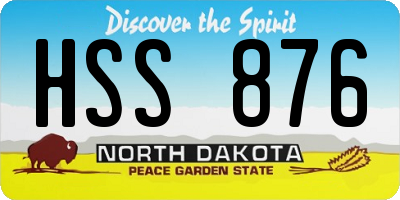 ND license plate HSS876