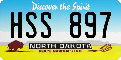 ND license plate HSS897