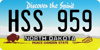 ND license plate HSS959