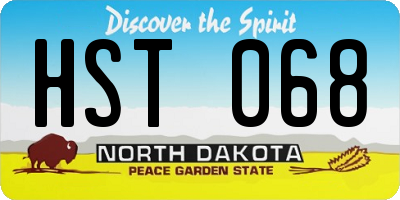 ND license plate HST068
