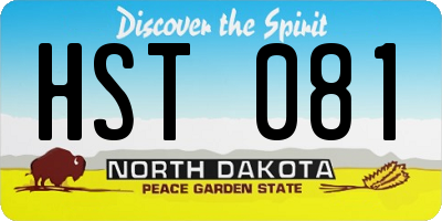 ND license plate HST081