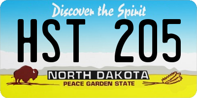 ND license plate HST205
