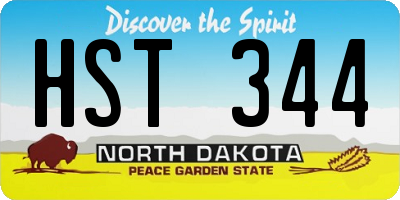 ND license plate HST344
