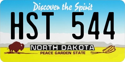 ND license plate HST544