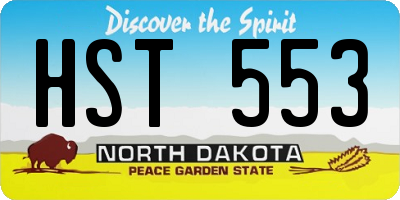ND license plate HST553