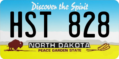 ND license plate HST828