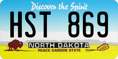 ND license plate HST869
