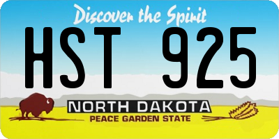 ND license plate HST925