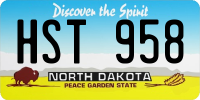 ND license plate HST958