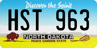 ND license plate HST963