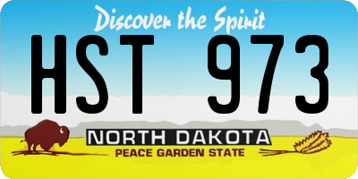 ND license plate HST973